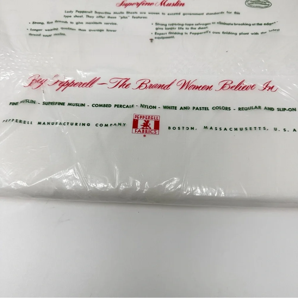Lady Pepperell Vintage NIP Superfine Muslin Flat Sheet White Twin
